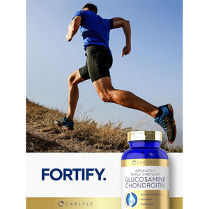Carlyle Glucosamine Chondroitin MSM Turmeric | 200 Count | Advanced Triple Strength Supplement | Non-Gmo & Gluten Free