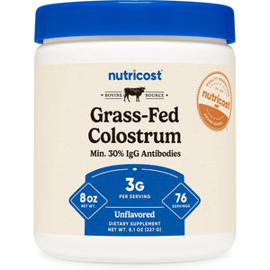 Nutricost Colostrum Powder 8 Oz, Lactoferrin and Minimum 30% Immunoglobulins (Igg), from Bovine Colostrum, 3G per Serving, 76 Servings