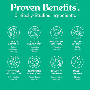 Third Nature Calm Powdered Drink Mix for Stress Support, Relaxation, Healthy Cortisol & Focus - No Sugar, Non-Gmo On-The-Go Calming Drink with Magnesium Glycinate, GABA, Peach Mango, 14 Stick Packs