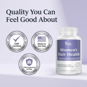 DR VITAMIN SOLUTIONS Women'S Hair Health - Hair, Skin & Nails Support with Biotin & Collagen - 60 Tablets