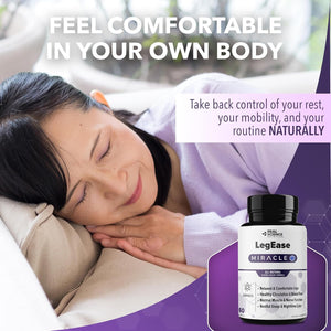 Real Science Legease Miracle – All Natural Restless Legs Syndrome Relief & Leg Cramp Supplement with Vitamins C, D, K, B6, B12 + Nitric Oxide Support – Sleep & Circulation Aid – Made in USA, 60 Caps