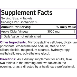 Bronson Apple Cider Vinegar 3000 MG per Serving Extra Strength - Non-Gmo, 200 Vegetarian Tablets