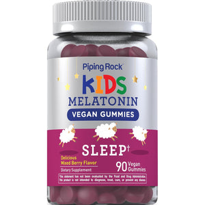 Piping Rock Kids Melatonin Gummies | 1Mg | 90 Count | Supplement for Children | Mixed Berry Flavor | Vegan, Non-Gmo, Gluten Free