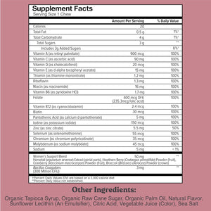 CHEWSY Women'S Multivitamin - Immune & Energy Support - 23 Nutrients Including A, B12, C, Folic Acid, Probiotics, Biotin, Cranberry - 30-Day Supply