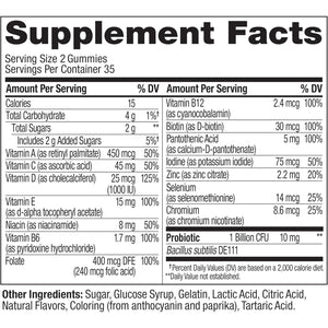 OLLY Multi + Probiotic Adult Multivitamin Gummy, Digestive and Immune System Support,* Chewable Supplement, Tropical Flavored, 35 Day Supply - 70 Count