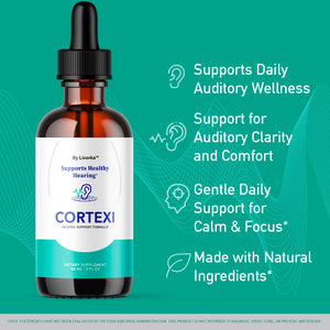 Cortexi Oral Drops to Drink - Formula for Ear Health, Hearing Support - Pack of 2 Bottles (60 Day Supply)