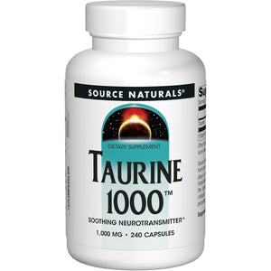 Source Naturals Taurine, Soothing Neurotransmitter*, 1000Mg - 240 Capsules