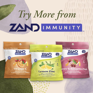 ZAND Immunity Cherry Echinacea Zinc Throat Lozenges 2 Pack - Good-For-You Dry Mouth Lozenges - Immune Support Supplement with Zinc 5Mg - Soothe a Dry Throat - Natural Flavor, Gluten Free, 50Ct Ea