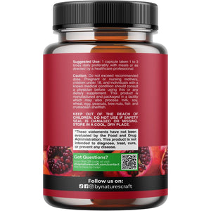 Advanced Pomegranate Extract Capsules - Powerful Antioxidant & Healthy Heart Support - Easy to Swallow Pomegranate Supplement - Superfood for Energy & Gut Health Support - Third Party Tested - 60 Ct