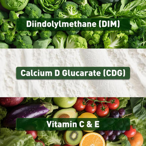 Duwhot DIM Supplement with Calcium D-Glucarate, Estrogen Supplement for Women Men Adults, DIM Calcium D Glucarate with Vitamin C & E, Hormone Balance & Liver Health Support, Sugar-Free, 60 Count