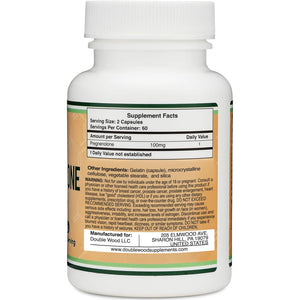 Pregnenolone 100Mg per Serving (Converted to Progesterone to Boost Progesterone Levels) - Third Party Tested - 120 Capsules (50Mg per Capsule) Non-Gmo by Double Wood