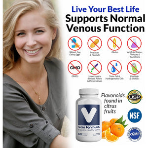 VITASUPPORTMD Vein Formula, Blood Circulation and Leg Vein Supplement, 60 Capsules, Diosmin Hesperidin 667 Mg from MPFF, Micronized Bioflavonoids