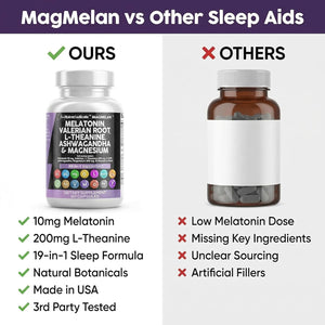 Clean Nutraceuticals Melatonin 10Mg Valerian Root L Theanine 200Mg Ashwagandha - Sleep Support for Women & Men with Magnesium Complex, Lemon Balm, Chamomile, & Passion Flower - 60 Caps