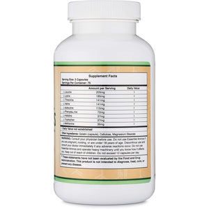 Essential Amino Acids - 1 Gram per Serving Powder Blend of All 9 Essential Aminos (EAA) and All Branched-Chain Aminos (Bcaas) (Leucine, Isoleucine, Valine) 225 Capsules, Gluten Free by Double Wood