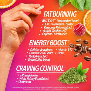 Triple Burn Weight Loss Pills for Women & Men, Fat Burner GLP-1 Support, Appetite Suppressant, Diet Pills with Green Coffee Extract & Cayenne (60 Capsules)