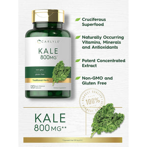 Carlyle Kale Supplement | 120 Capsules | Herbal Leaf Extract Formula | Non-Gmo & Gluten Free