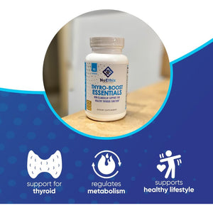 Nuethix Formulations Thyro-Boost Essentials, Non-Glandular Support to Assist with Optimal Thyroid Function, 90 Capsules