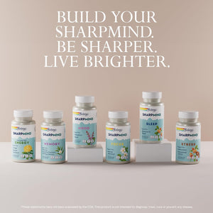 SOLARAY Sharpmind Memory Formula - Brain Supplements for Memory and Focus - Cognivia, Gotu Kola & Chaga Mushroom Supplement - Ginkgo Biloba Alternative - 60-Day Guarantee - 30 Servings, 60 Vegcaps