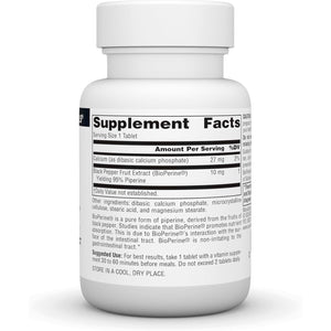 Source Naturals Bioperine, Black Pepper Fruit Extract - Promotes Nutrient Absorption - 60 Tablets