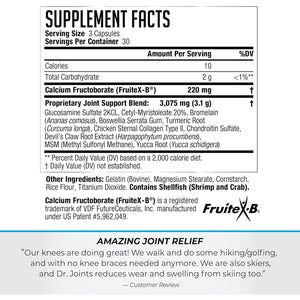 Dr. Joints NDS Nutrition Advanced - Joint Health Formula with Fruitex-B, Glucosamine & Chondroitin - Improved Mobility & Flexibility - 90 Capsules
