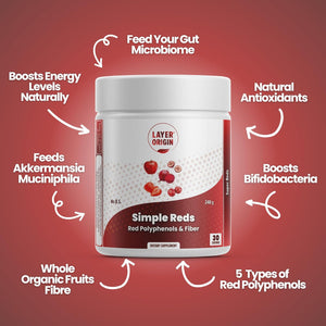 Simple Reds - Organic Red Polyphenols Whole Fruit Powder | Only Real Red Whole Fruits & Zero-Fillers | 30 Servings