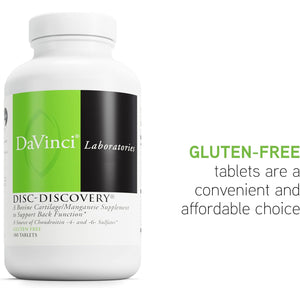 DAVINCI Labs Disc Discovery - Support Spinal Health & Back Function - with Vitamin C, Vitamin D3, Bovine Tracheal Cartilage, Apple Pectin & Horsetail Powder - Gluten-Free - 180 Capsules