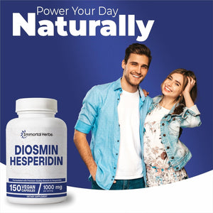 Diosmin Hesperidin 1000Mg Complex, 150 Capsules, Citrus Bioflavonoids Rich Fruit Extract, 100% Vegetarian, Non-Gmo & Gluten Free Diosmin Supplement with Max Strength