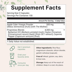 Micro Ingredients Apple Cider Vinegar Capsules | 4,800Mg per Serving, 300 Counts | 4-In-1 ACV Complex with the Mother | Ceylon Cinnamon, Cayenne Pepper & More | Immune, Digestion & Appetite Support