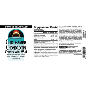 Source Naturals Glucosamine Chondroitin Complex with Msm - 120 Tablets