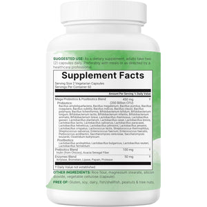 Micro Ingredients Probiotics 200 Billion CFU, 120 Veggie Capsules | Mega Probiotics for Men & Women | 40 Strains with Prebiotics, Postbiotics & Digestive Enzymes | Gut, Immune & Digestive Health