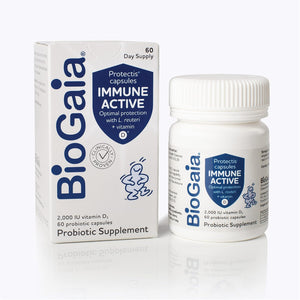 Biogaia Protectis Immune Active Probiotic | Probiotic + Vitamin D | Supports Immune, Digestive and Overall Health | Probiotics for Men & Women | Capsules | 60 Day Supply