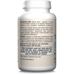 Jarrow Formulas® Regular Strength Theanine 100 Mg, Dietary Supplement, 60 Capsules, 60 Day Supply