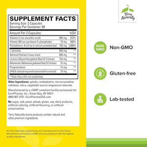 Terry Naturally Adrenaplex - Adrenal Gland Function Supplement - Glandular Support Supplement with Vitamins C & B6 - Supports Healthy Adrenal Function - Keep Out of Reach of Children - 120 Capsules