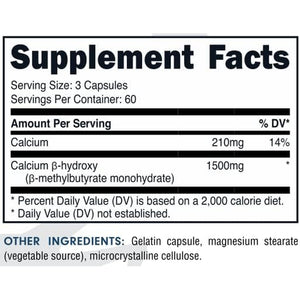 Bucked up HMB (Beta-Hydroxy Beta-Methylbutyrate) 1500Mg per Serving, Essentials (60 Servings, 180 Capsules)