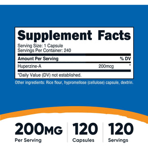 Nutricost Huperzine a Capsules 200Mcg, 240 Capsules - Non-Gmo, Vegetarian Friendly