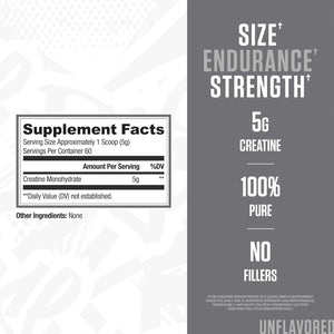RYSE Creatine Monohydrate Powder - Unflavored - Supports Men & Women Lean Muscle Growth, Strength, Power, and Endurance - Helps Reduce Fatigue and Improve Workout Recovery - 60 Servings