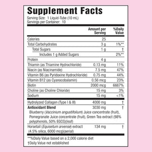 Applied Nutrition Liquid Collagen Skin Revitalization - 10 Liquid Tubes, Pack of 2 - Collagen, Biotin & Silica - Tropical Strawberry & Kiwi Flavor - 20 Servings
