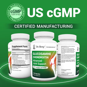 Dr. Berg Glucosamine Chondroitin MSM Turmeric & Boswellia - Advanced Joint Support Supplement with 1500 Mg Glucosamine Sulfate - Includes 120 Capsules