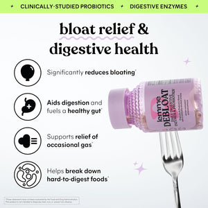 Lemme Debloat 3-In-1 Prebiotic, Probiotic & Digestive Enzyme Capsules for Bloating & Gas Relief - 2 Clinically Studied Probiotics W/5 Digestive Enzymes to Improve Digestion, Women & Men, (60 Count)