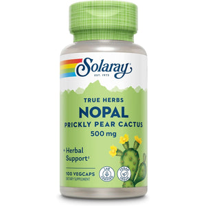 SOLARAY Nopal Prickly Pear Cactus Capsules - 500 Mg per Serving, Rich in Naturally Occuring Fiber, Antioxidants, and Carotenoids, Provides Key Nutrients in a Vegan Formula - 100 Count Vegcaps