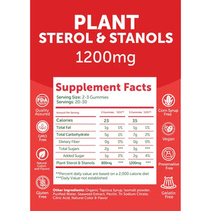 Lunakai USA Made Super Chol Gummies – 1200Mg Plant Sterols & Stanols for Natural Cholesterol Support – Daily Phytosterol Supplement for Adults, 60Ct