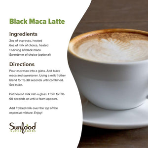 Sunfoods Superfoods Organic Black Maca Powder - Black Maca Root Powder, Black Maca Root for Men & Women, Peruvian, Raw, Vegan, Premium Black Maca Powder - 4 Oz Bag