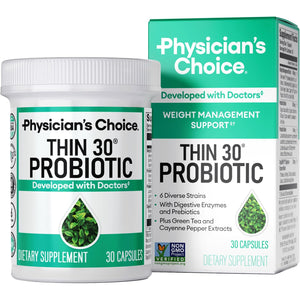 Physician'S CHOICE Probiotics for Weight Management & Bloating - 6 Probiotic Strains - Prebiotics - Key Ingredient Cayenne - Supports Gut Health - Weight Management for Women & Men - Green Tea - 30 CT