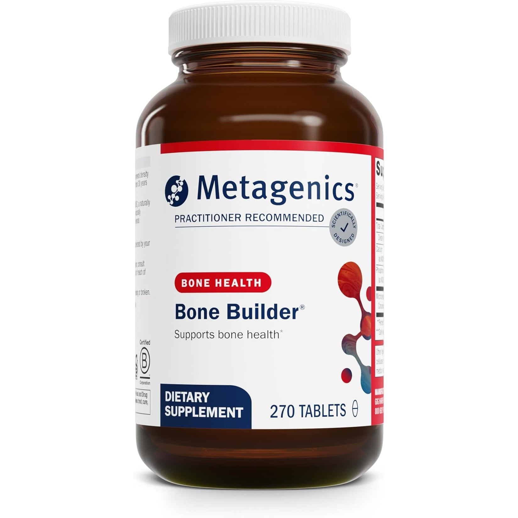 Metagenics Bone Builder Classic - Enhanced Bone Support Supplement - with Calcium, Magnesium & Phosphorus - *Supports Bone Density, Metabolism & Nerve Health - Non-Gmo, Gluten-Free - 270 Tablets