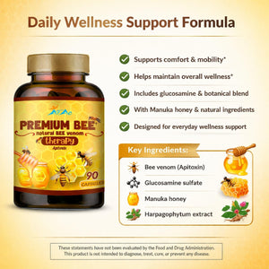 VITAMISAN Premium Natural Bee Venom with Glucosamine Sulfate Veneno Abeja 90 Capsulas Apitoxin Manuka Honey Dietary Supplement