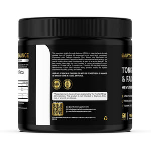 Earth Elixir LJ100 Tongkat Ali & Fadogia Agrestis for Men – Natural Testosterone Supplement - Made in USA & 3Rd Party Tested for Strength, Energy & Vitality - Clinically Studied Tongkat Ali LJ100
