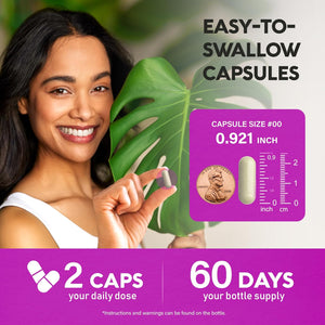Multi Collagen Peptides - Hydrolyzed Types I, II, III, V & X - Collagen Supplement for Women 1300Mg - W/ Hyaluronic Acid, Vitamins C & E - Skin, Hair, Nails & Joint Support - Lab Tested - 120 Capsules