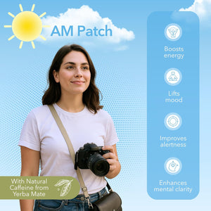 Laki Naturals Jet Lag AM & PM Travel Patches (1 Count, Pack of 8) – Natural Day & Night Support for Travelers – Energy, Focus & Restful Sleep – with B12, Valerian, Lavender & More