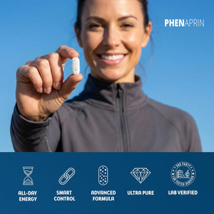 Phenaprin TX7 Powerful Diet Pills for Weight Loss & Appetite Suppressant Support - Nootropic Energy, Focus & Food Noise Control - Smart Formula for Women & Men - 60 Tablets