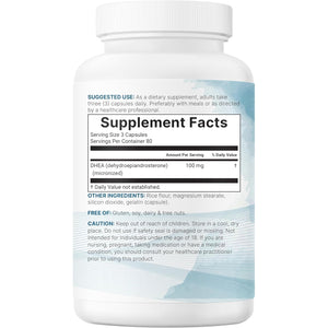 Micro Ingredients DHEA 100 Mg per Serving, 240 Capsules | Micronized DHEA Supplement for Women & Men | Non-Gmo, Gluten Free, Soy Free